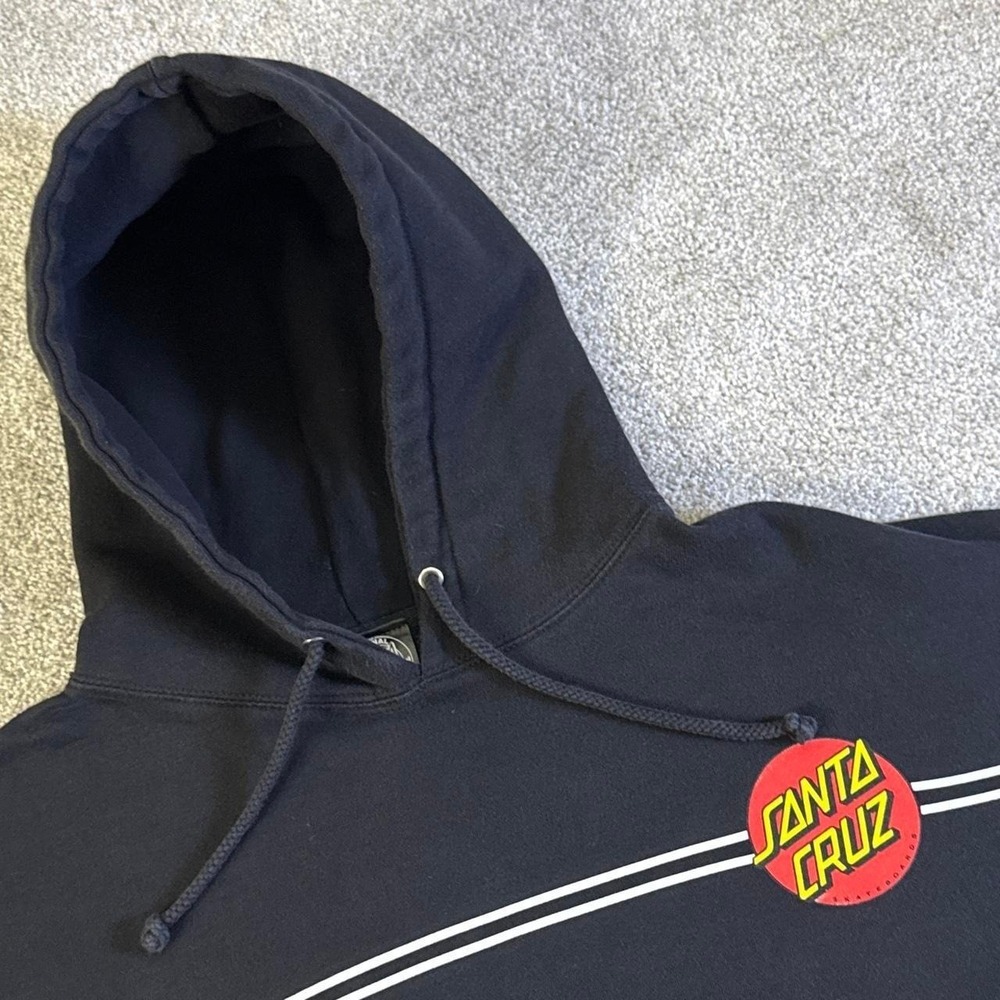 Santa Cruz Black Heavyweight Hoodie Men's XL Skateboarding Streetwear Pullover